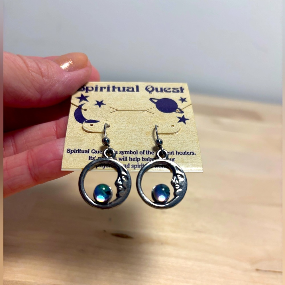 Vintage NWT Moon Dangle Earrings